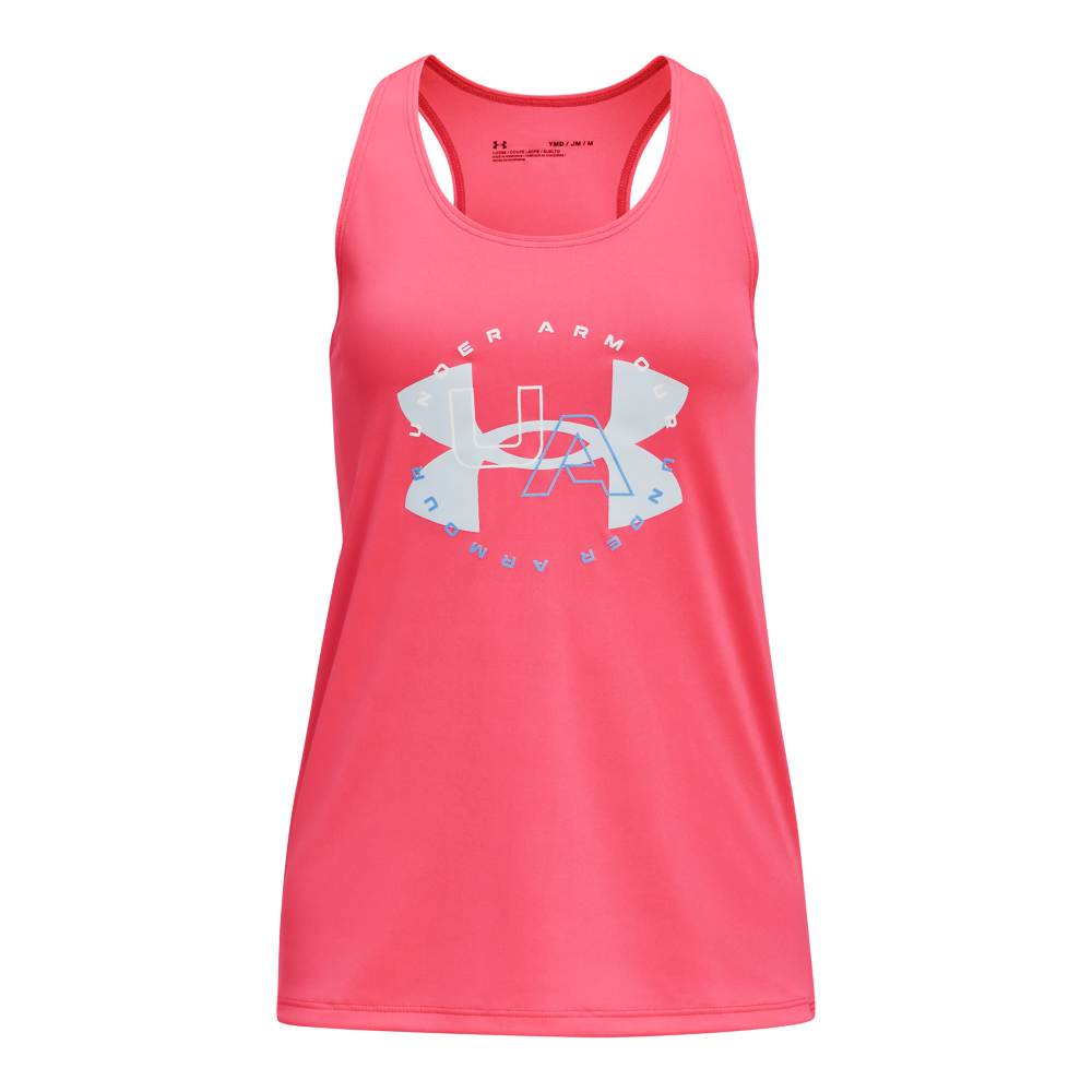Under Armour Big Girls' Tech Big Logo Tank-Pink